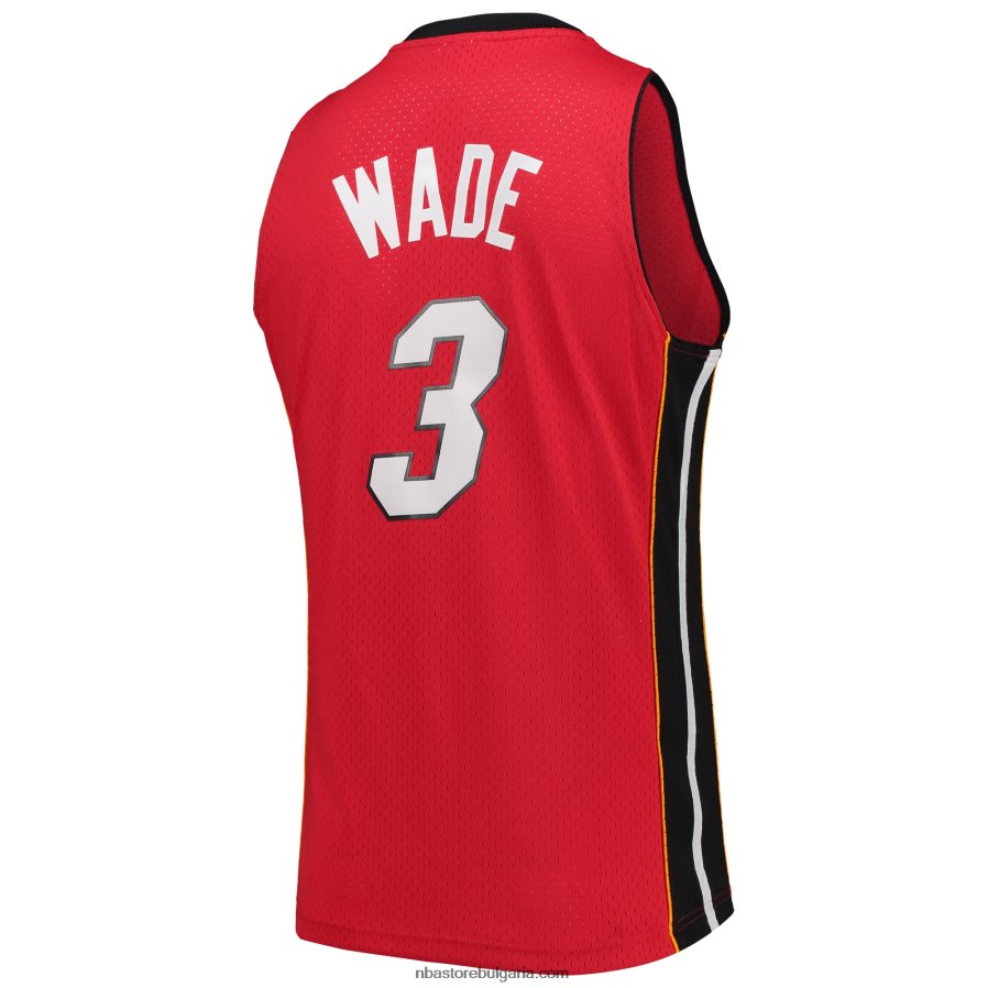 NBA JZ8F024654 miami heat dwyane wade mitchell & ness red big & tall hardwood classics swingman фланелка