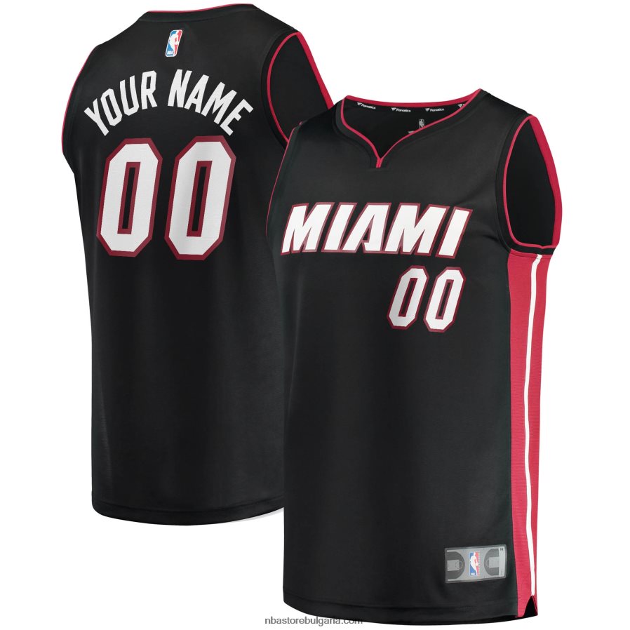 NBA JZ8F02688 miami heat black fast break персонализирана реплика на трико