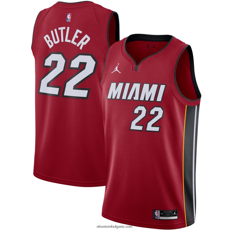 NBA JZ8F027319 Маями Хийт Джими Бътлър Джордан марка червено суингмен фланелка