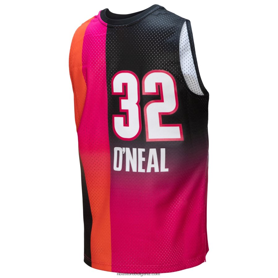 NBA JZ8F027556 miami heat shaquille o\'neal pink/black hardwood classics fadeaway swingman фланелка