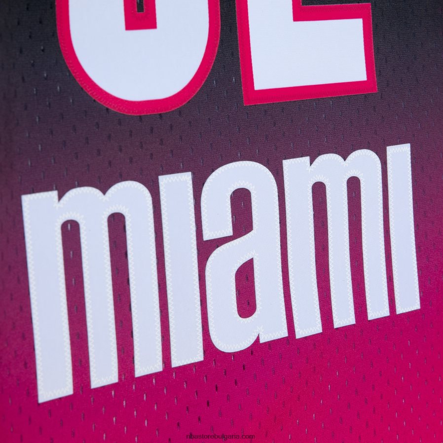 NBA JZ8F027556 miami heat shaquille o\'neal pink/black hardwood classics fadeaway swingman фланелка