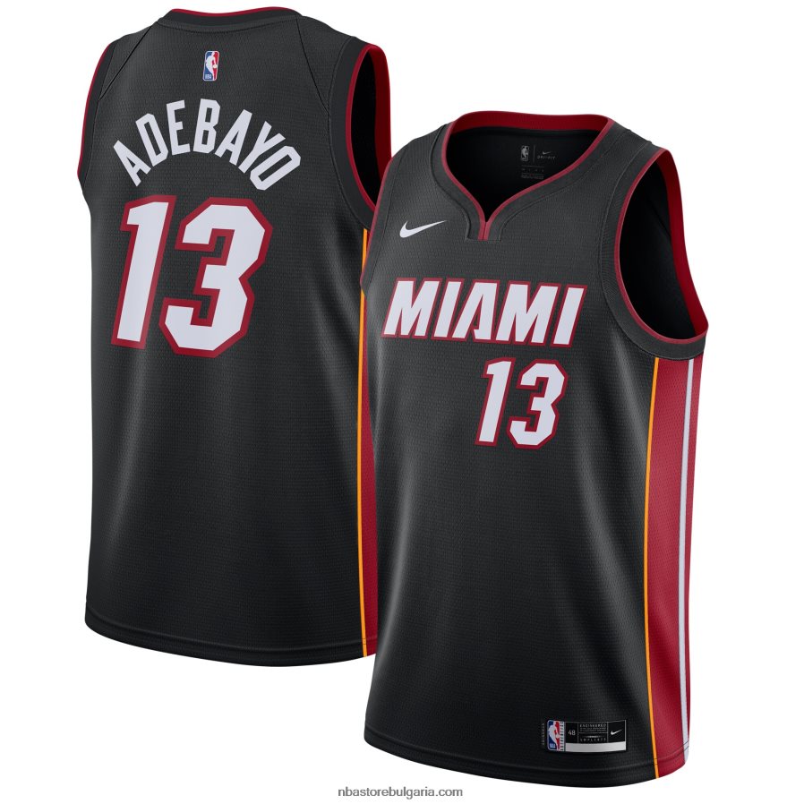 NBA JZ8F027566 miami heat bam adebayo nike черна фланелка swingman