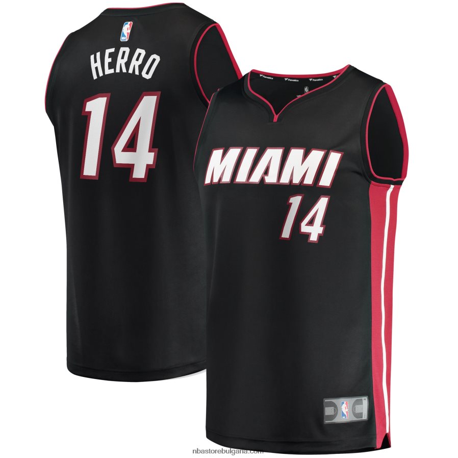 NBA JZ8F02922 miami heat tyler herro black fast break реплика на фланелка