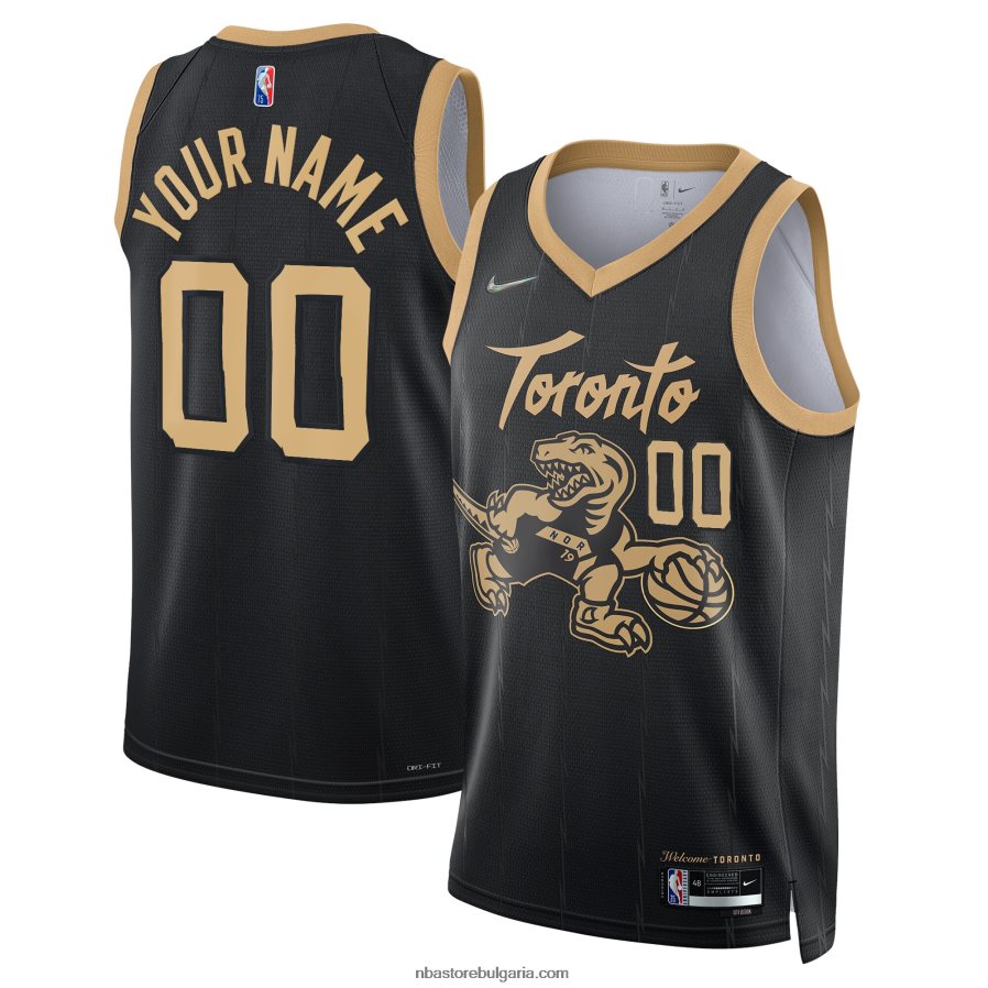 NBA JZ8F021239 Торонто Раптърс nike черна суингмен фланелка по поръчка
