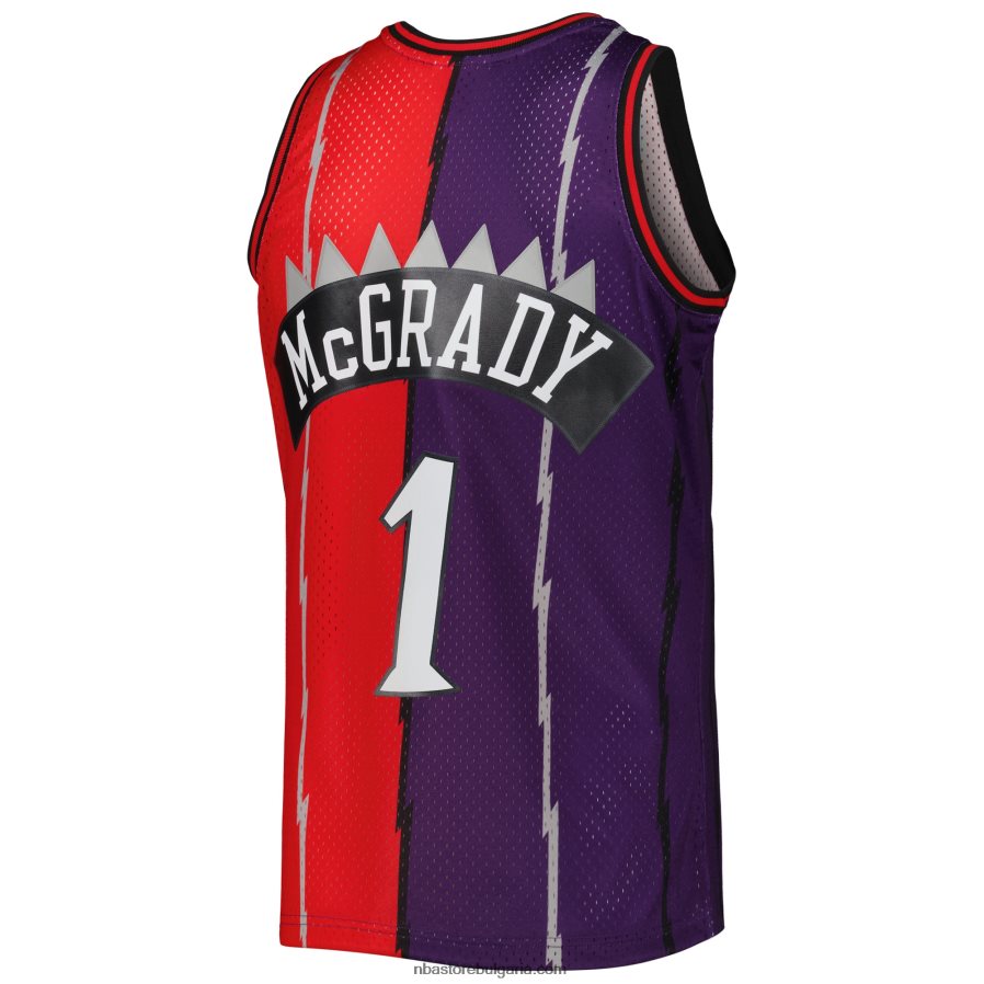 NBA JZ8F021338 toronto raptors tracy mcgrady mitchell & ness purple/red hardwood classics сплит фланелка swingman