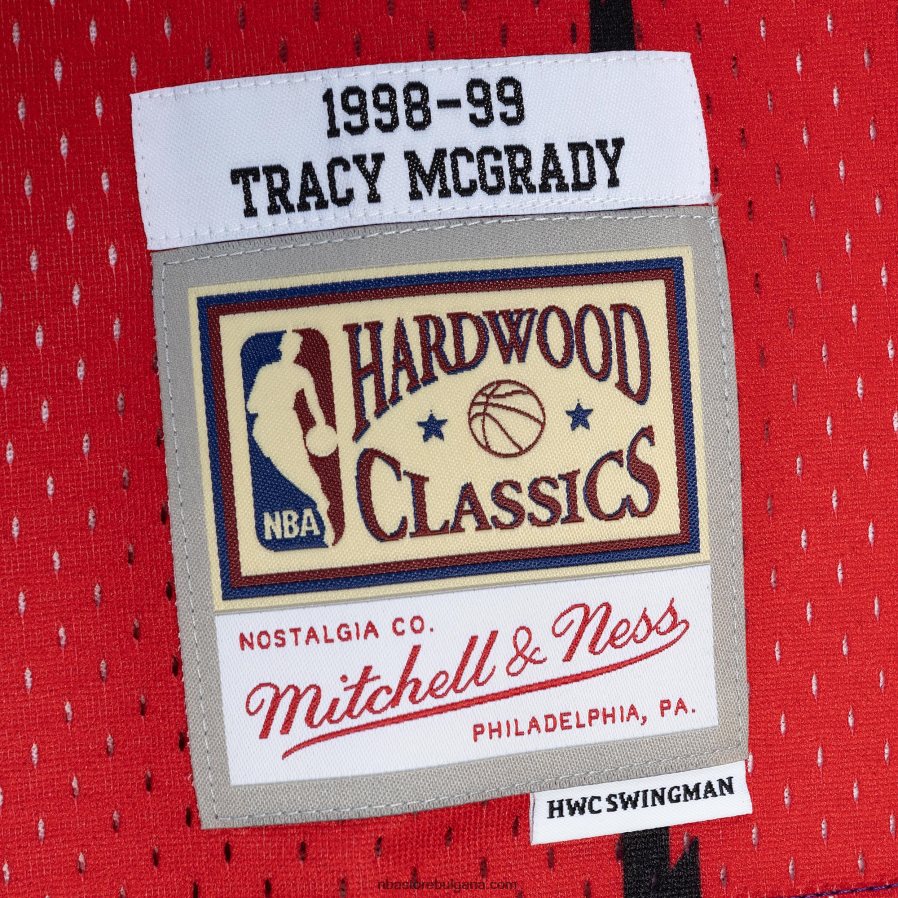 NBA JZ8F021338 toronto raptors tracy mcgrady mitchell & ness purple/red hardwood classics сплит фланелка swingman