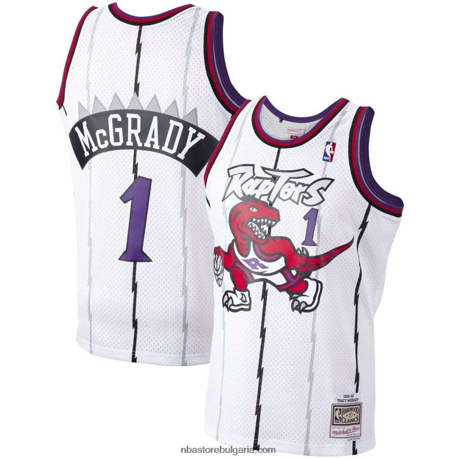 NBA JZ8F02429 торонто раптърс трейси макгрейди мичъл и нес бяла твърда дървесина класика swingman фланелка
