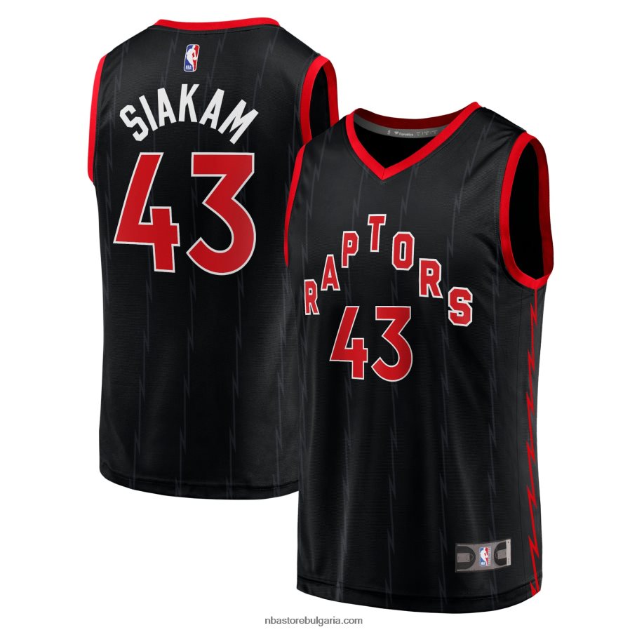 NBA JZ8F024604 Торонто Раптърс паскал сиакам черна реплика на фланелка за бързо прекъсване