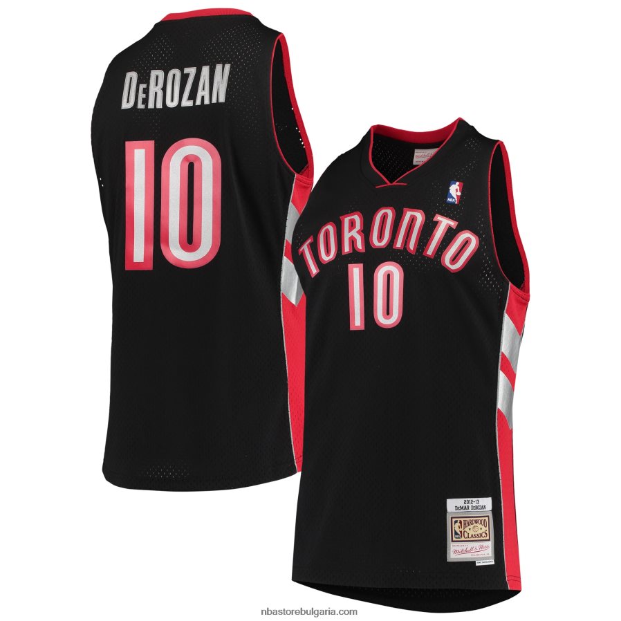 NBA JZ8F024813 торонто рапторс демар дерозан мичъл и нес черна твърда дървесина класика swingman фланелка