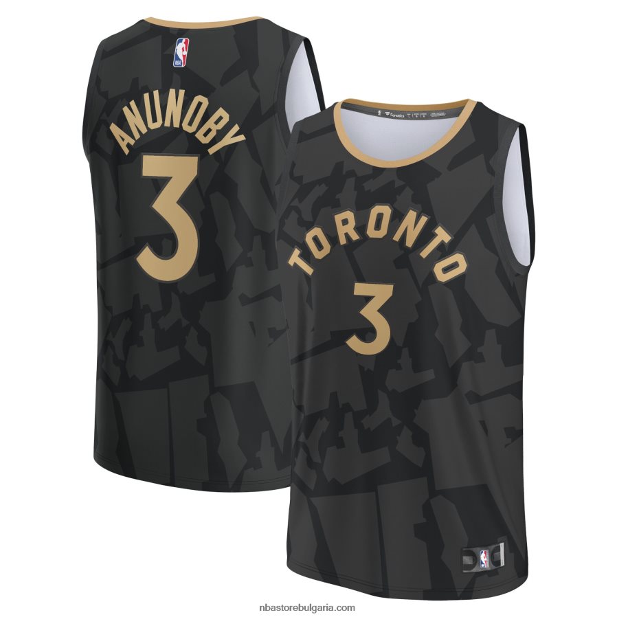 NBA JZ8F025066 торонто раптърс и ануноби черна фланелка за бърз пробив