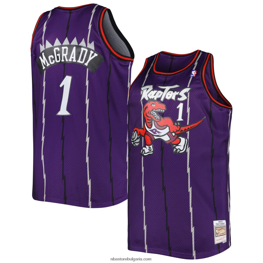 NBA JZ8F026195 торонто раптърс трейси макгрейди мичъл и нес лилаво голямо и високо класическо трико от твърда дървесина swingman фланелка