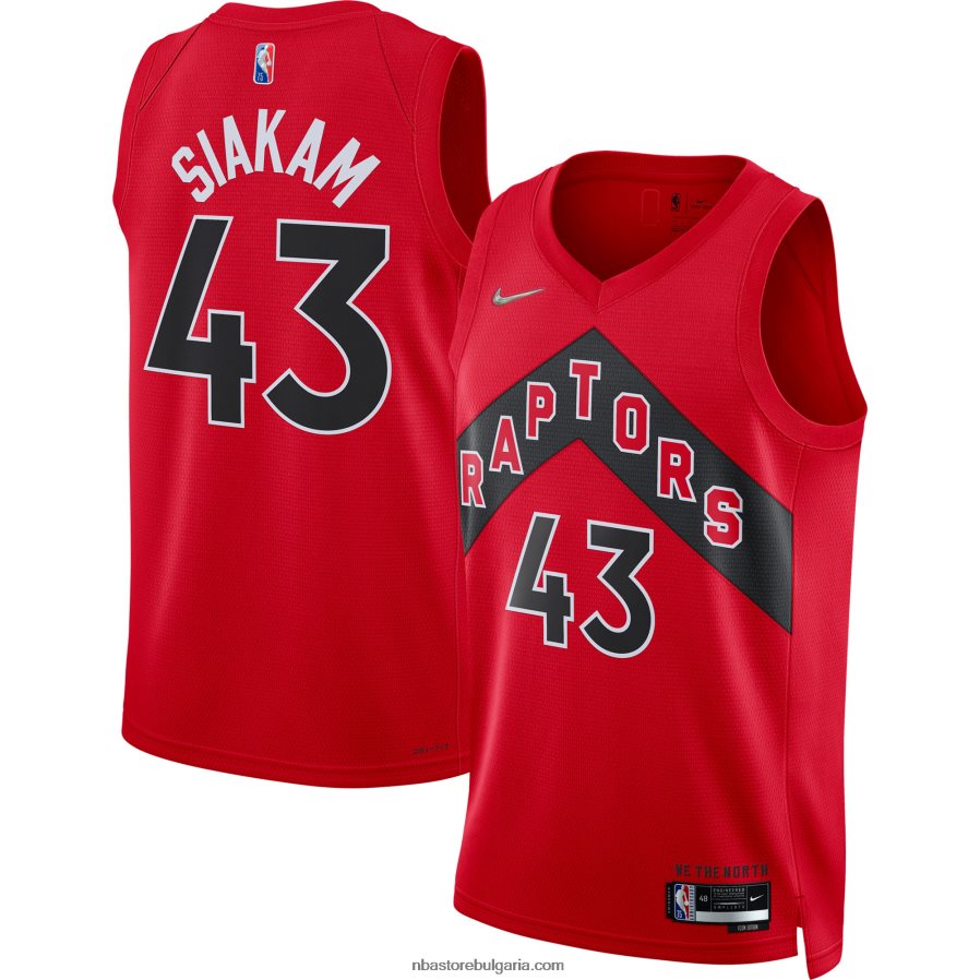 NBA JZ8F026196 Торонто Раптърс Паскал Сиакам Nike Red Diamond Swingman Джърси