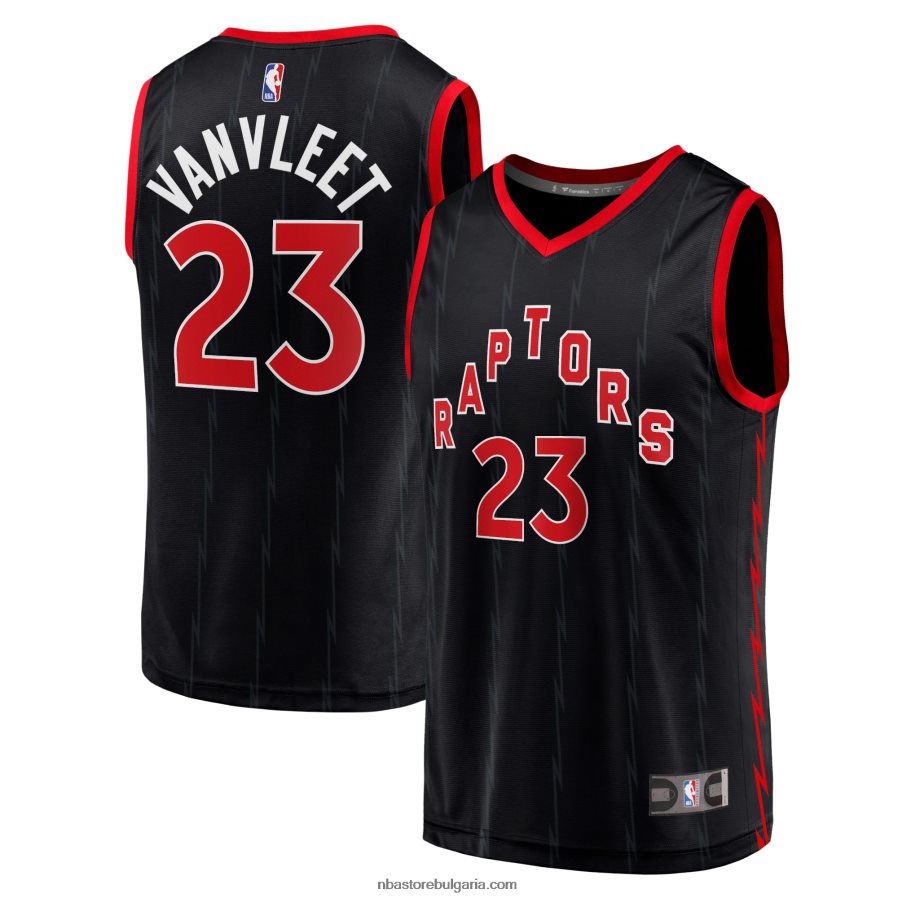 NBA JZ8F026467 торонто раптърс фред ванвлийт черна фланелка за реплика на играч за бърз брейк