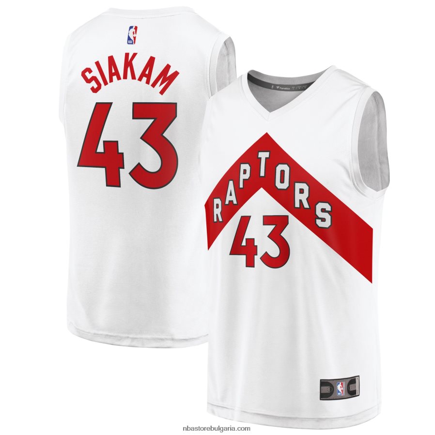 NBA JZ8F028008 торонто раптърс паскал сиакам бяла фланелка за реплика на играч за бързо прекъсване
