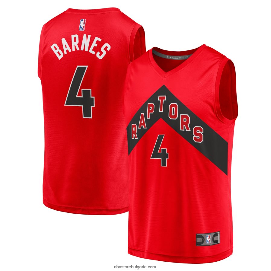 NBA JZ8F028165 Торонто Раптърс Скоти Барнс червена реплика на фланелка за бързо прекъсване