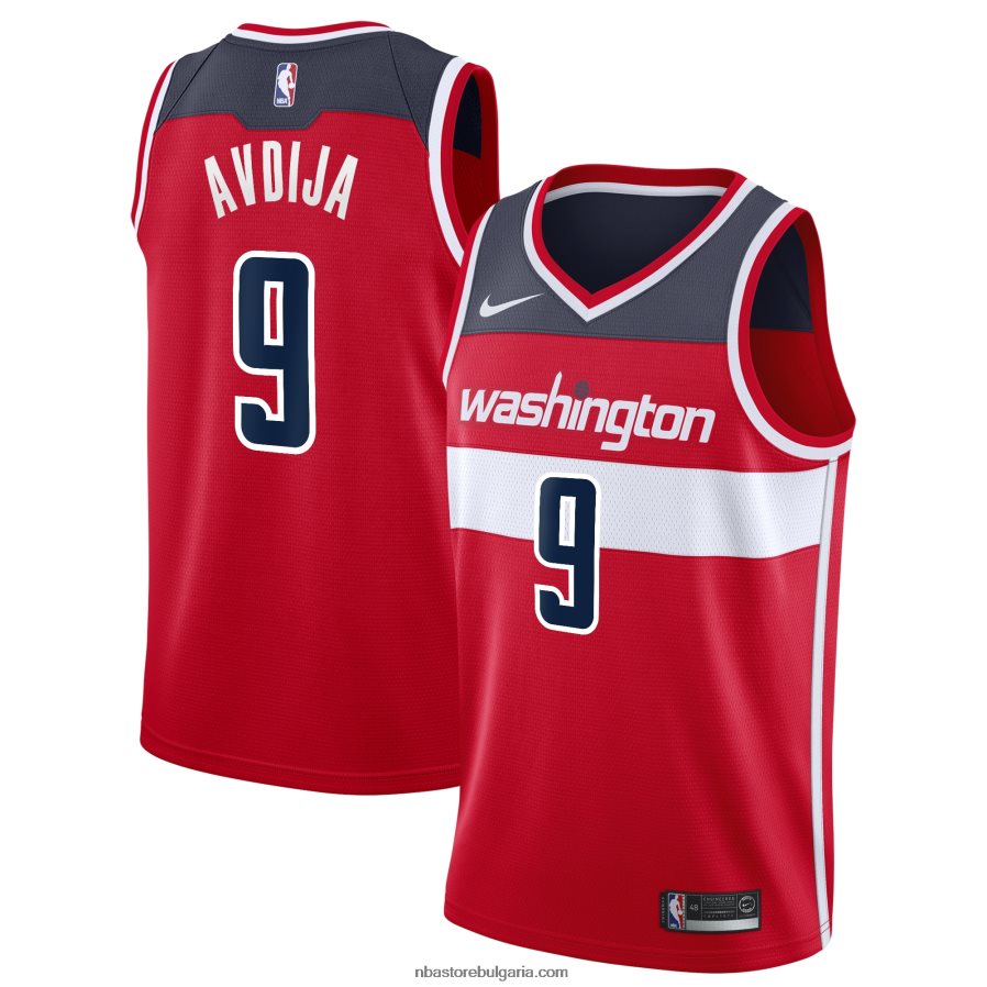 NBA JZ8F0212937 washington wizards deni avdija nike червена фланелка swingman