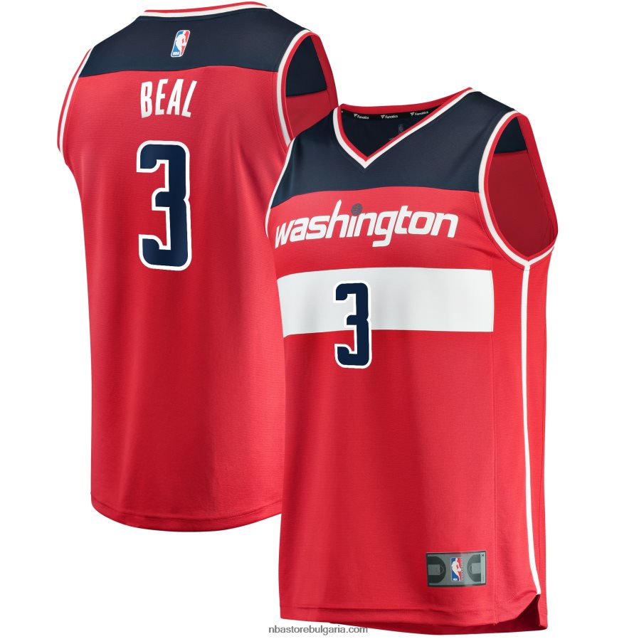 NBA JZ8F022643 Вашингтон Уизардс Брадли Бийл червена фланелка на играч за бързо прекъсване