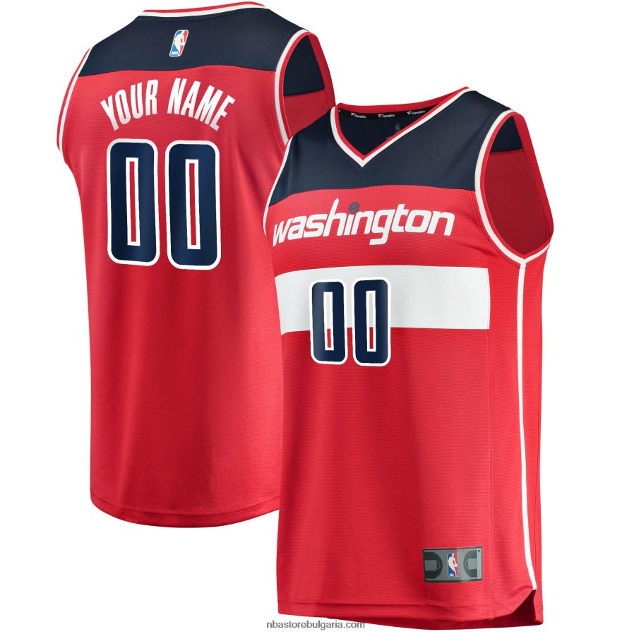 NBA JZ8F025814 washington wizards red fast break персонализирана реплика на фланелка