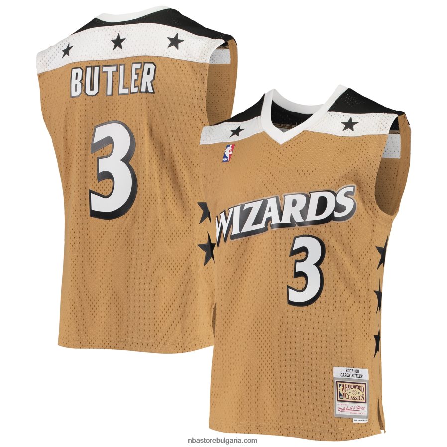 NBA JZ8F026293 washington wizards caron butler mitchell & ness gold hardwood classics swingman трико