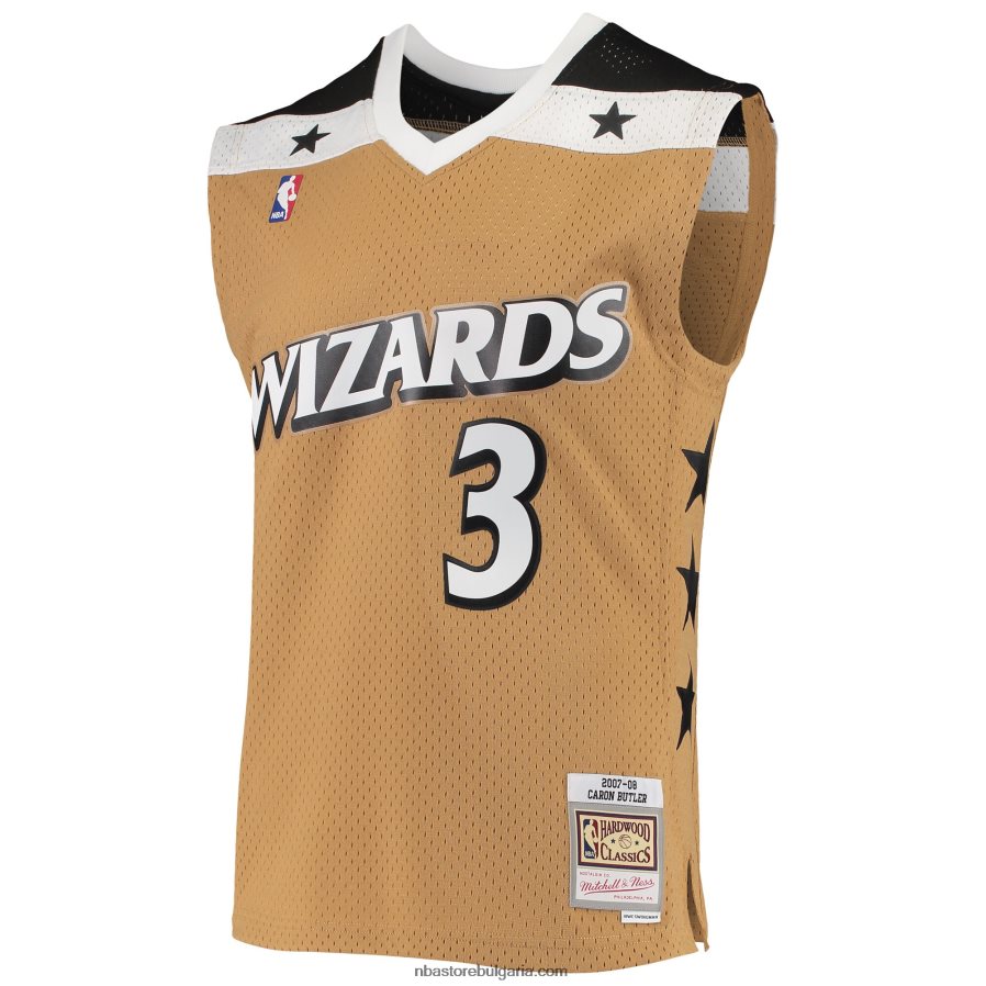 NBA JZ8F026293 washington wizards caron butler mitchell & ness gold hardwood classics swingman трико