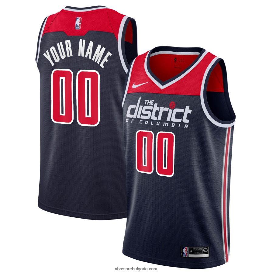 NBA JZ8F027144 washington wizards nike navy custom swingman jersey