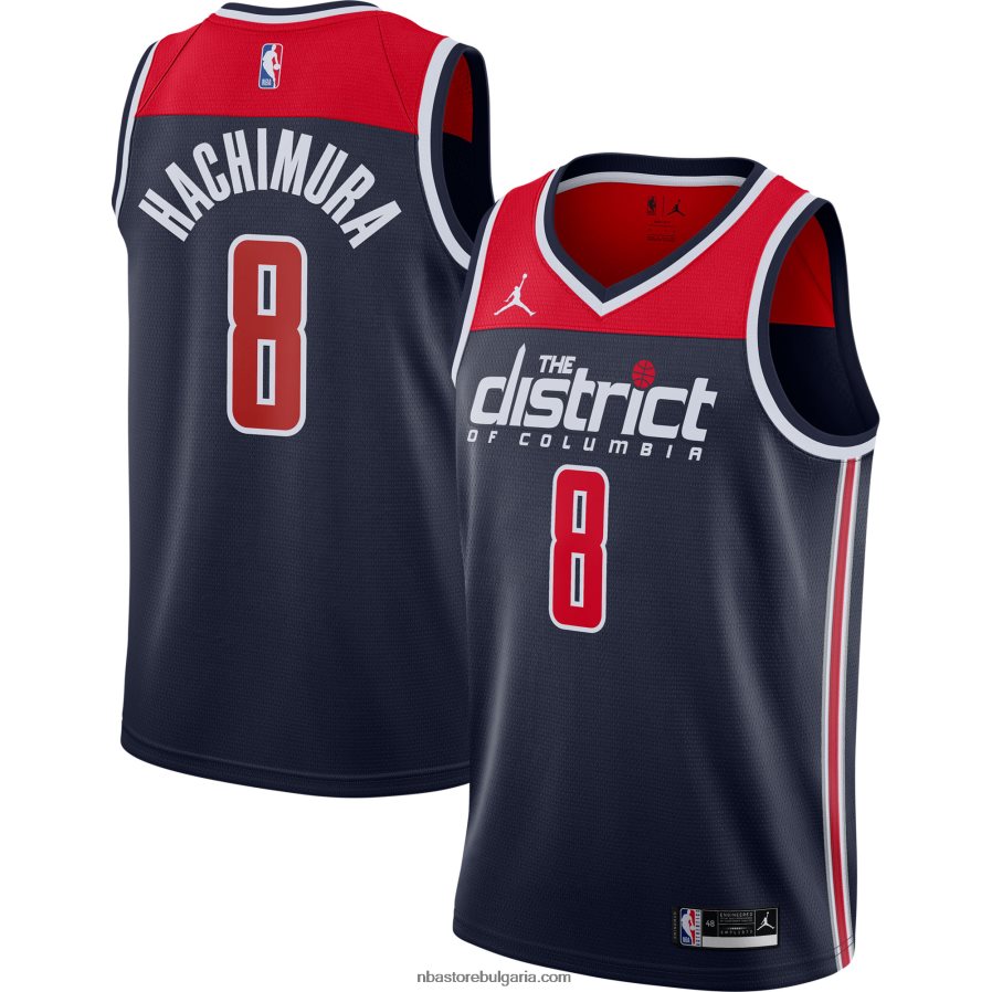 NBA JZ8F027827 washington wizards rui hachimura jordan brand navy suwingman фланелка