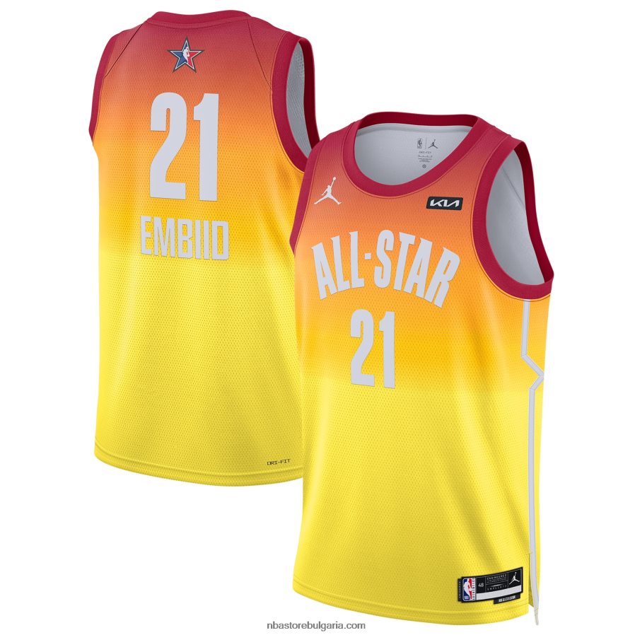 NBA JZ8F022178 joel embiid jordan brand orange all-star game swingman фланелка
