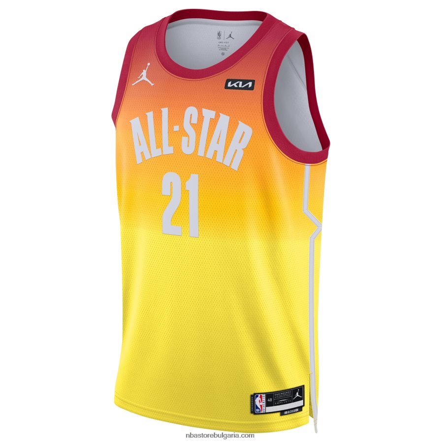 NBA JZ8F022178 joel embiid jordan brand orange all-star game swingman фланелка