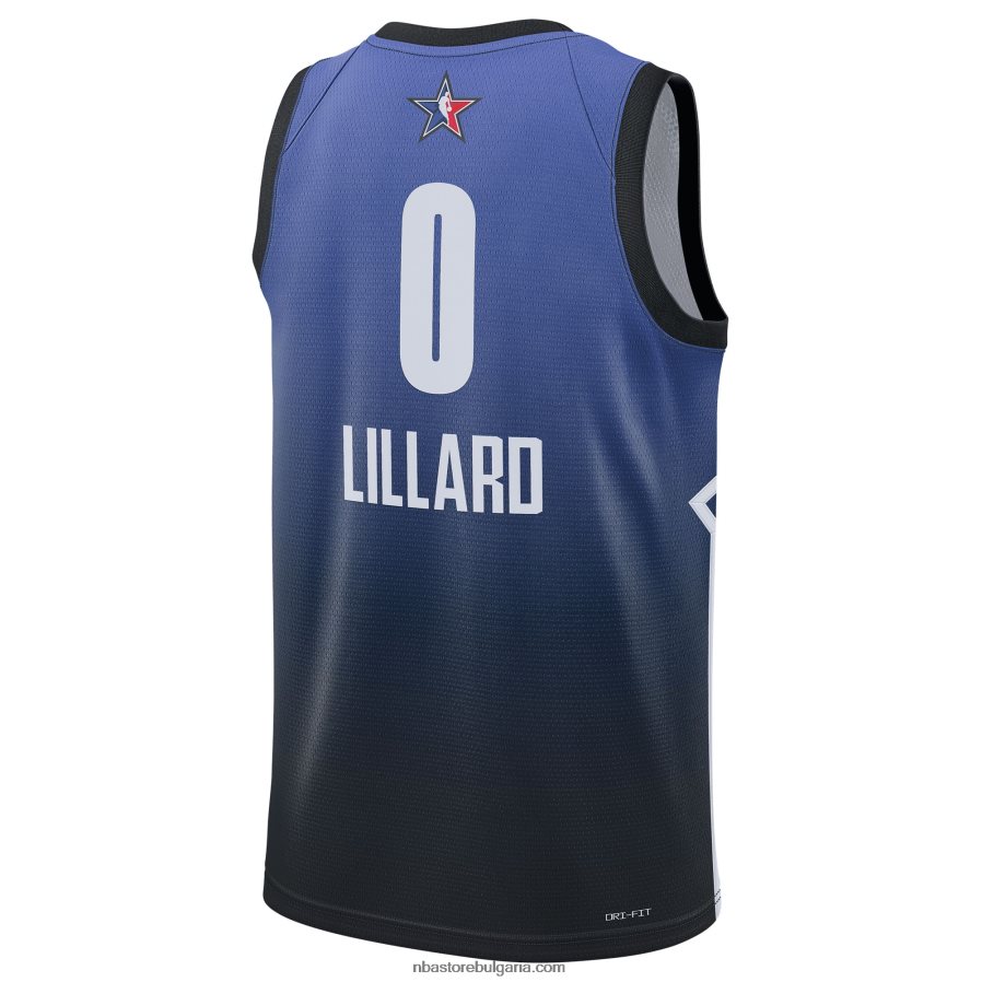 NBA JZ8F02583 damian lillard jordan brand blue all-star game swingman фланелка