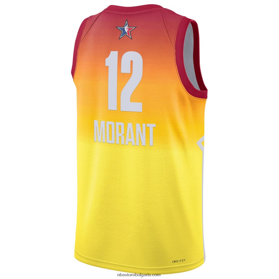 NBA JZ8F027484 ja morant jordan brand оранжева фланелка за игра на всички звезди swingman