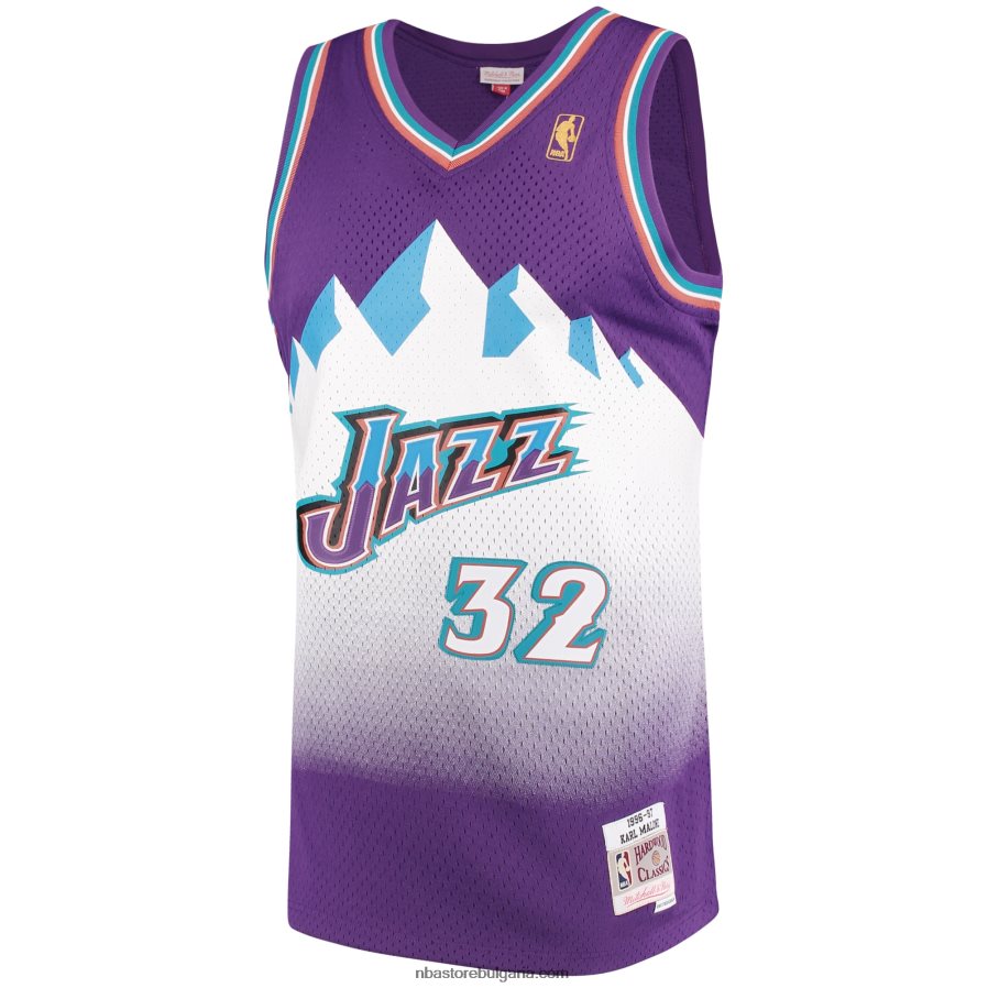 NBA JZ8F02386 utah jazz karl malone mitchell & ness purple hardwood classics swingman трико