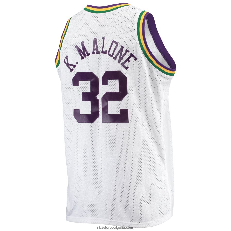 NBA JZ8F024462 utah jazz karl malone mitchell & ness white big & tall hardwood classics swingman трико