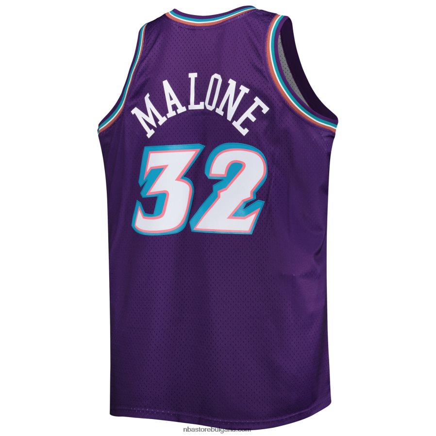 NBA JZ8F024676 utah jazz karl malone mitchell & ness purple big & tall hardwood classics swingman трико