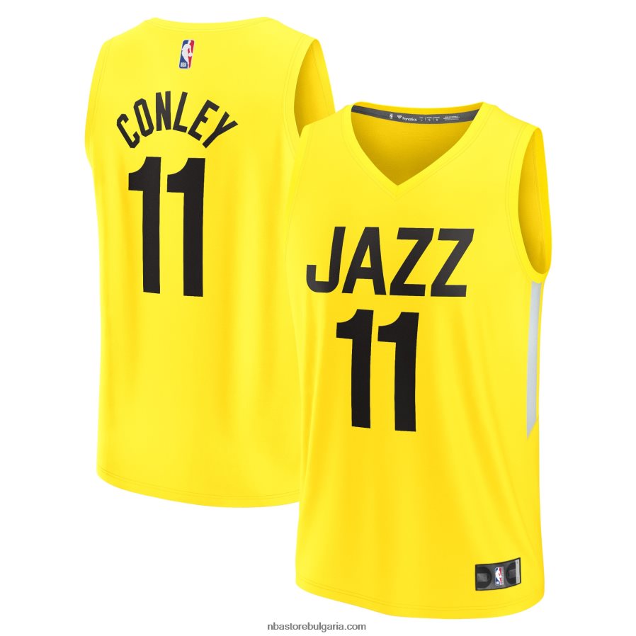 NBA JZ8F025266 юта джаз майк конли жълта фланелка за бързо прекъсване реплика на играч