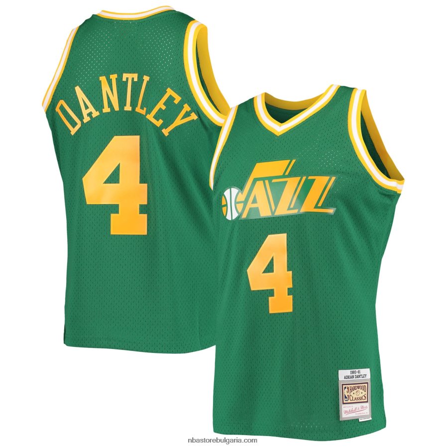 NBA JZ8F026346 utah jazz adrian dantley mitchell & ness green 1980-81 hardwood classics swingman фланелка