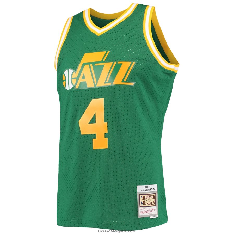 NBA JZ8F026346 utah jazz adrian dantley mitchell & ness green 1980-81 hardwood classics swingman фланелка