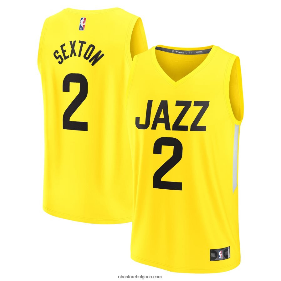 NBA JZ8F027785 utah jazz colin sexton gold fast break реплика на фланелка