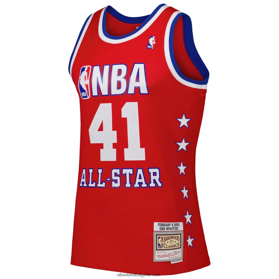 NBA JZ8F02458 западна конференция Dirk Nowitzki mitchell & ness red 2003 all star game swingman фланелка