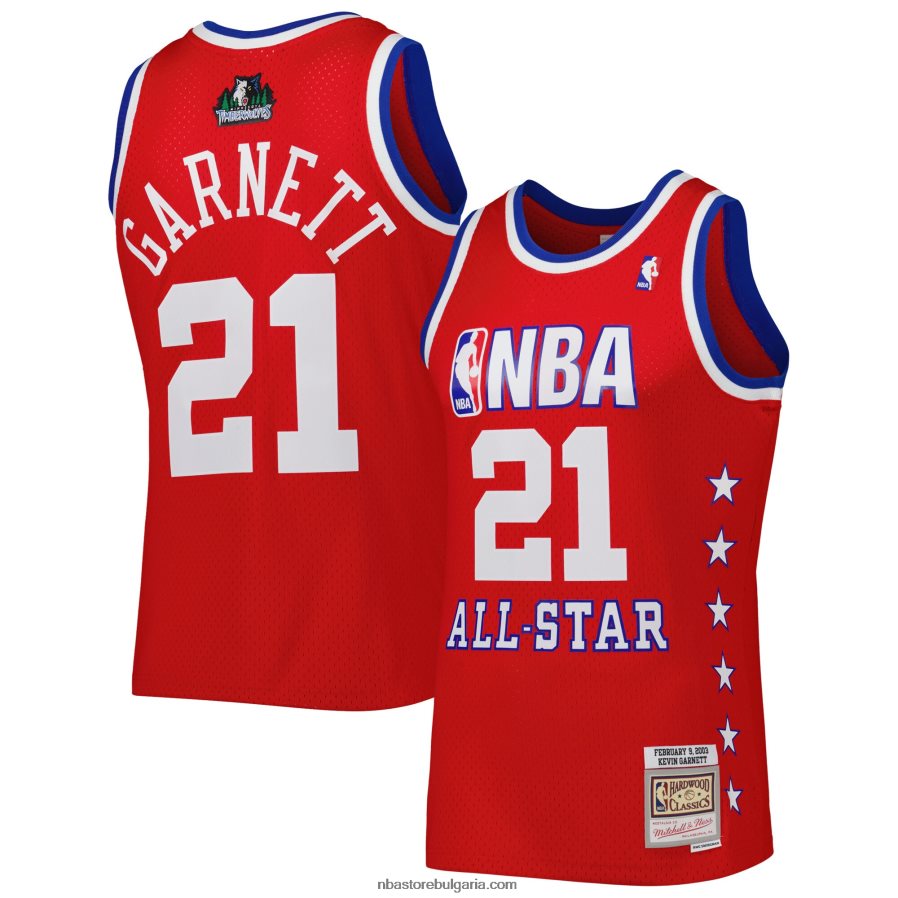 NBA JZ8F02624 западна конференция kevin garnett mitchell & ness червено 2003 all star game swingman фланелка