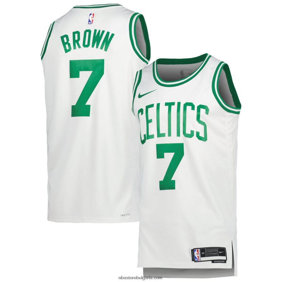 NBA JZ8F021302 boston celtics jaylen brown nike бяла фланелка swingman