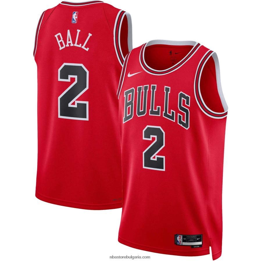NBA JZ8F0211136 chicago bulls lonzo ball nike червена фланелка swingman