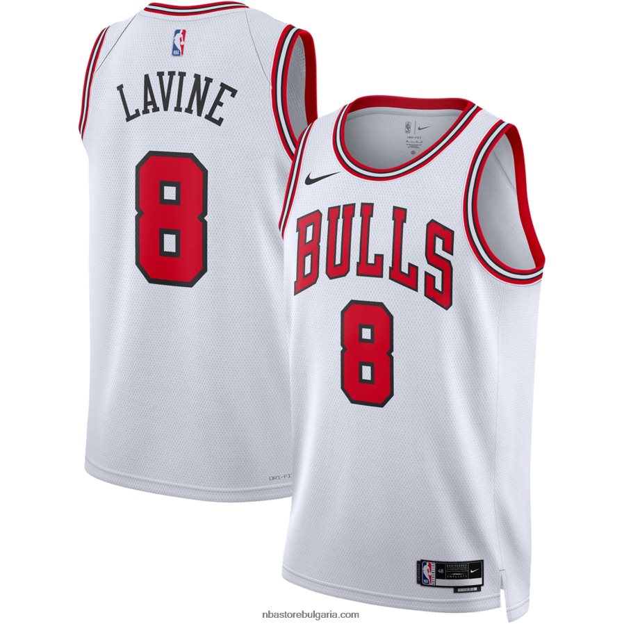 NBA JZ8F021180 chicago bulls zach lavine nike бяла фланелка swingman