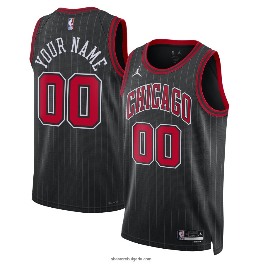 NBA JZ8F02557 chicago bulls jordan brand black swingman фланелка по поръчка