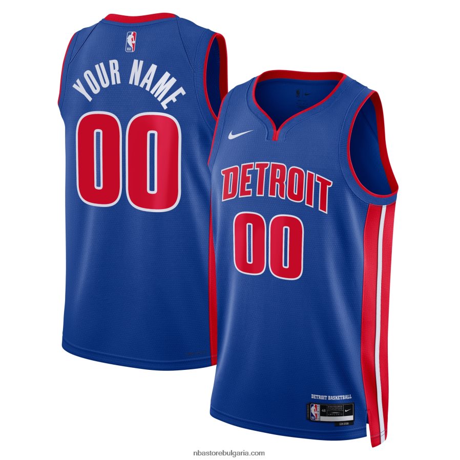 NBA JZ8F022474 detroit pistons nike blue swingman по поръчка фланелка