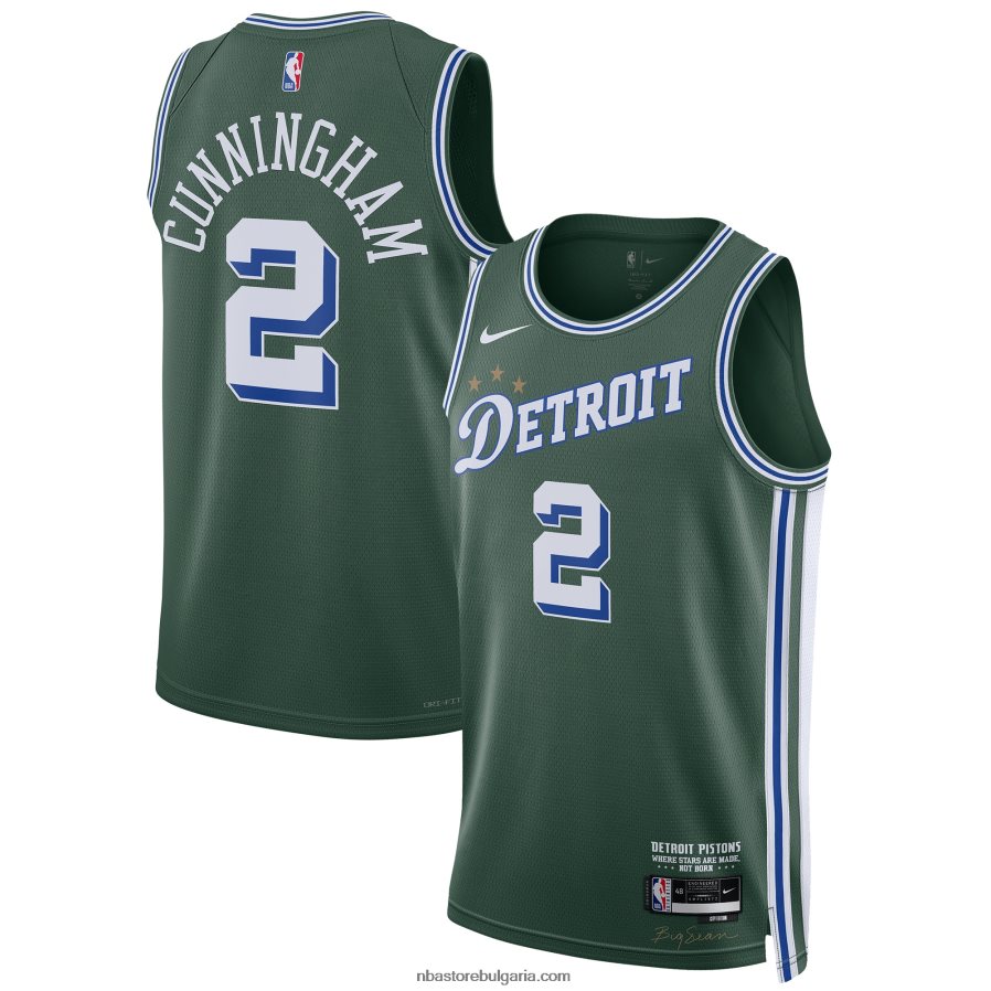 NBA JZ8F02285 detroit pistons cade cunningham nike зелена фланелка swingman