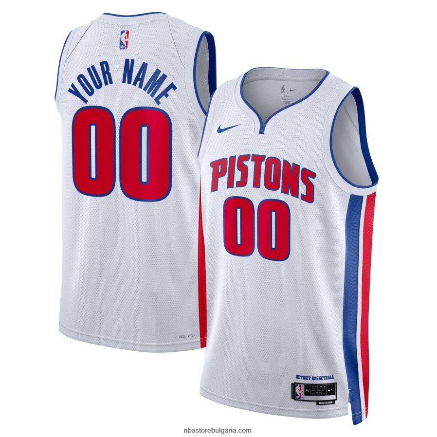 NBA JZ8F024406 detroit pistons nike white swingman по поръчка фланелка