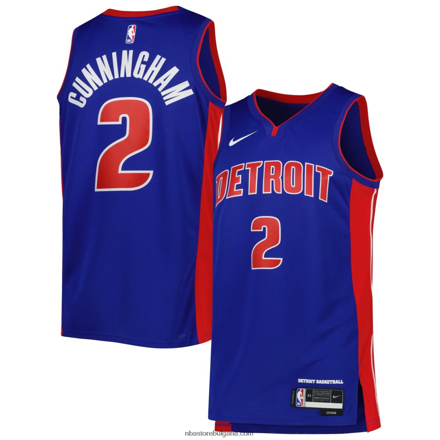 NBA JZ8F028376 детройт пистънс кейд кънингам nike син суингмен фланелка