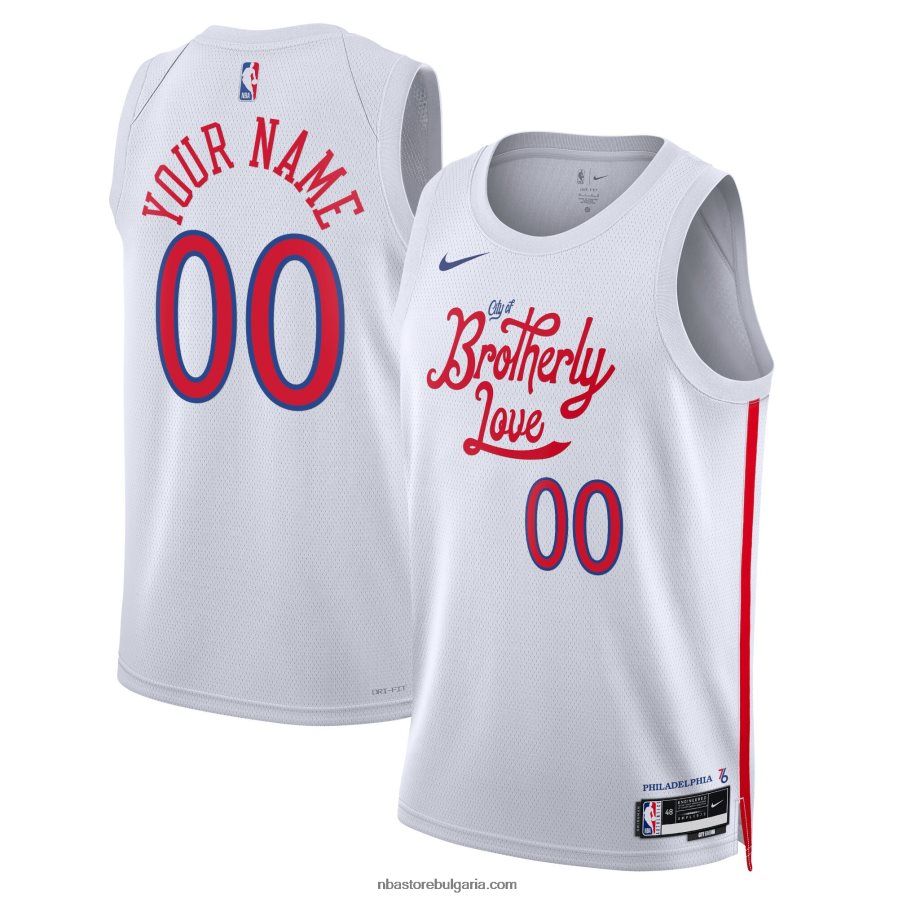 NBA JZ8F021173 philadelphia 76ers nike бяла фланелка swingman по поръчка