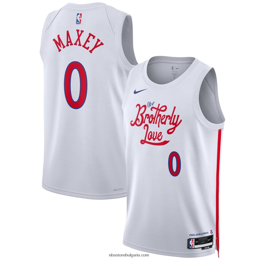 NBA JZ8F02131 philadelphia 76ers tyrese maxey nike бяла фланелка swingman