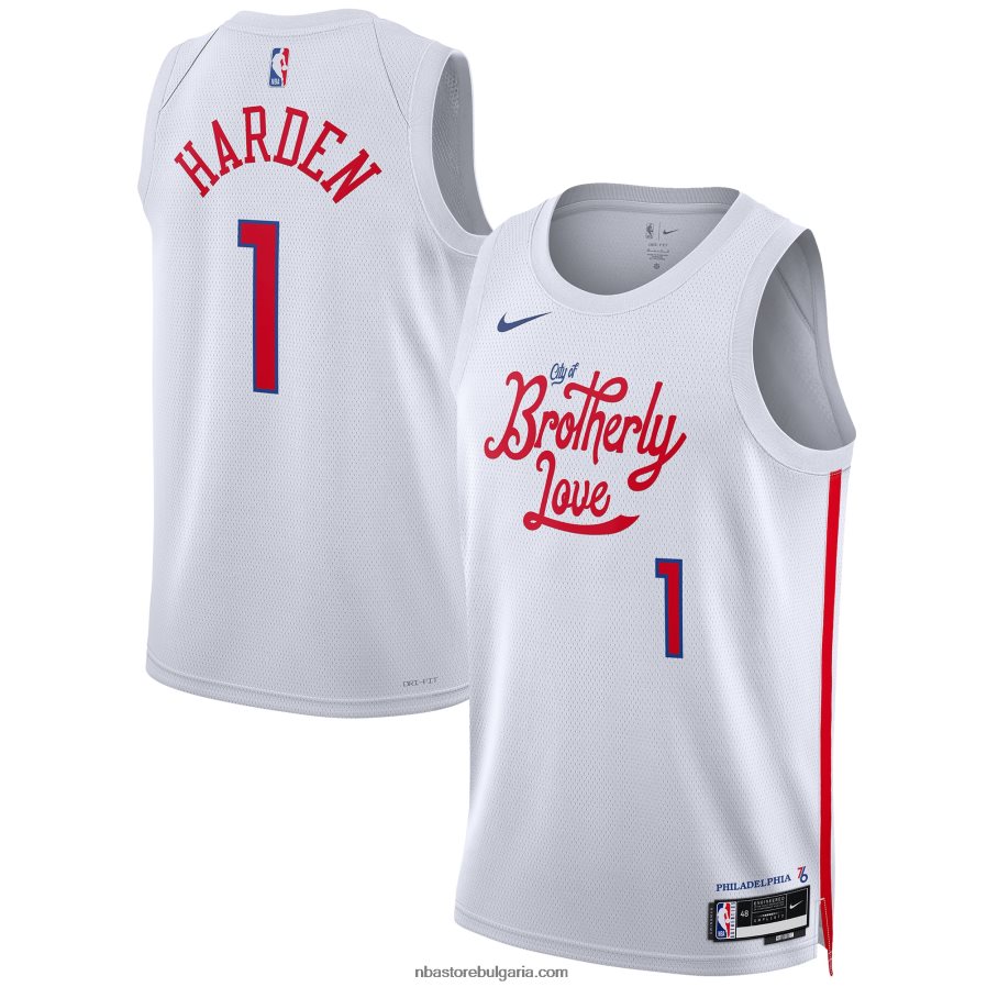 NBA JZ8F02166 philadelphia 76ers james harden nike бяла фланелка swingman